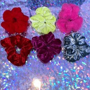 6 pack velvet scrunchie set